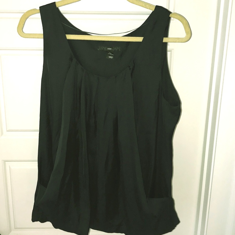Draped Front Navy Blouse - Size 14